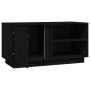 Mueble de TV madera maciza de pino negro 80x35x40,5 cm en Muebles TV | Comprar online en Foru.es