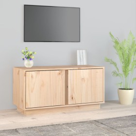 Mueble de TV de madera maciza de pino 80x35x40,5 cm en Muebles TV | Comprar online en Foru.es