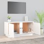 Mueble de TV madera maciza de pino blanco 80x35x40,5 cm en Muebles TV | Comprar online en Foru.es