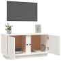 Mueble de TV madera maciza de pino blanco 80x35x40,5 cm en Muebles TV | Comprar online en Foru.es