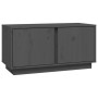 Mueble de TV madera maciza de pino gris 80x35x40,5 cm en Muebles TV | Comprar online en Foru.es