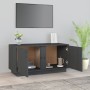 Mueble de TV madera maciza de pino gris 80x35x40,5 cm en Muebles TV | Comprar online en Foru.es