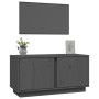 Mueble de TV madera maciza de pino gris 80x35x40,5 cm en Muebles TV | Comprar online en Foru.es