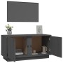 Mueble de TV madera maciza de pino gris 80x35x40,5 cm en Muebles TV | Comprar online en Foru.es