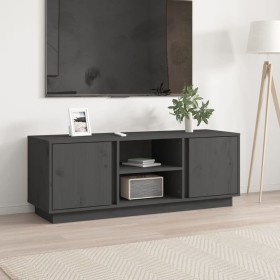 Mueble de TV madera maciza de pino gris 110x35x40,5 cm en Muebles TV | Comprar online en Foru.es