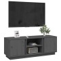 Mueble de TV madera maciza de pino gris 110x35x40,5 cm en Muebles TV | Comprar online en Foru.es