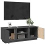 Mueble de TV madera maciza de pino gris 110x35x40,5 cm en Muebles TV | Comprar online en Foru.es
