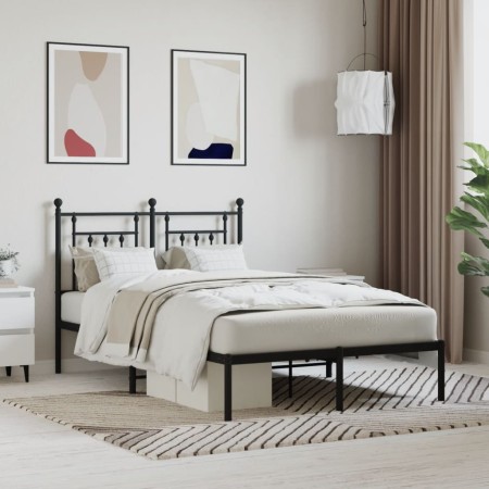 Estructura de cama con cabecero metal negro 120x200 cm de vidaXL, Camas y somieres - Ref: Foro24-353535, Precio: 110,56 €, De...