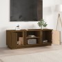 Mueble de TV madera maciza de pino marrón miel 110x35x40,5 cm en Muebles TV | Comprar online en Foru.es