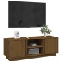Mueble de TV madera maciza de pino marrón miel 110x35x40,5 cm en Muebles TV | Comprar online en Foru.es