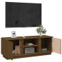 Mueble de TV madera maciza de pino marrón miel 110x35x40,5 cm en Muebles TV | Comprar online en Foru.es