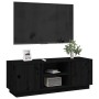 Mueble de TV madera maciza de pino negro 110x35x40,5 cm en Muebles TV | Comprar online en Foru.es
