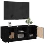 Mueble de TV madera maciza de pino negro 110x35x40,5 cm en Muebles TV | Comprar online en Foru.es