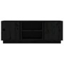 Mueble de TV madera maciza de pino negro 110x35x40,5 cm en Muebles TV | Comprar online en Foru.es