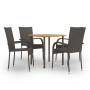 Set de muebles de comedor de jardín 5 piezas de ratán marrón en Conjuntos de jardín | Comprar online en Foru.es
