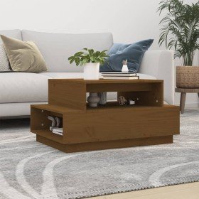 Mesa de centro madera maciza de pino marrón miel 80x55x40,5 cm en Mesas de centro | Comprar online en Foru.es