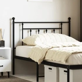 Cabecero de metal negro 100 cm de vidaXL, Cabeceros y pies de cama - Ref: Foro24-353566, Precio: 28,65 €, Descuento: %