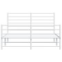 Estructura cama metal con cabecero y estribo blanco 160x200 cm de vidaXL, Camas y somieres - Ref: Foro24-352389, Precio: 107,...