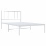 Estructura de cama de metal con cabecero blanco 100x190 cm de vidaXL, Camas y somieres - Ref: Foro24-352523, Precio: 61,83 €,...