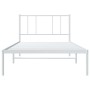 Estructura de cama de metal con cabecero blanco 100x190 cm de vidaXL, Camas y somieres - Ref: Foro24-352523, Precio: 61,83 €,...
