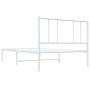 Estructura de cama de metal con cabecero blanco 100x190 cm de vidaXL, Camas y somieres - Ref: Foro24-352523, Precio: 61,83 €,...
