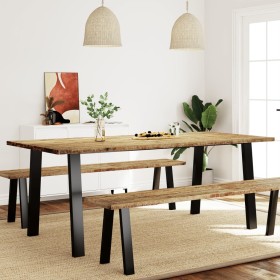 Mesa de comedor madera maciza de acacia 200x90x75 cm de vidaXL, Mesas de cocina y de comedor - Ref: Foro24-353299, Precio: 28...