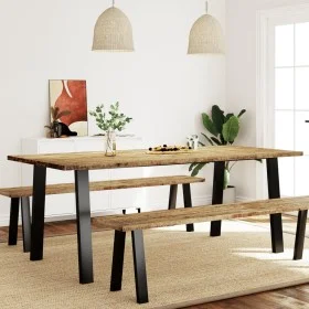 Mesa de comedor madera maciza de acacia 200x90x75 cm de vidaXL, Mesas de cocina y de comedor - Ref: Foro24-353299, Precio: 26...
