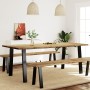 Mesa de comedor madera maciza de acacia 200x90x75 cm de vidaXL, Mesas de cocina y de comedor - Ref: Foro24-353299, Precio: 28...