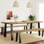 Mesa de comedor madera maciza de acacia 200x90x75 cm de vidaXL, Mesas de cocina y de comedor - Ref: Foro24-353299, Precio: 26...