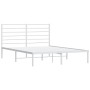 Estructura de cama de metal con cabecero blanca 135x190 cm de vidaXL, Camas y somieres - Ref: Foro24-352367, Precio: 101,19 €...