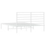 Estructura de cama de metal con cabecero blanca 135x190 cm de vidaXL, Camas y somieres - Ref: Foro24-352367, Precio: 101,19 €...