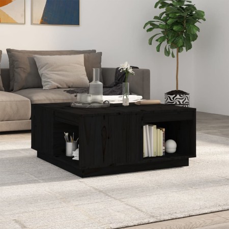Mesa de centro de madera maciza de pino negro 80x81x36,5 cm en Mesas de centro | Comprar online en Foru.es