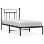 Estructura de cama con cabecero metal negro 90x190 cm de vidaXL, Camas y somieres - Ref: Foro24-353529, Precio: 74,21 €, Desc...