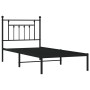 Estructura de cama con cabecero metal negro 90x190 cm de vidaXL, Camas y somieres - Ref: Foro24-353529, Precio: 74,21 €, Desc...