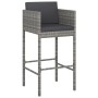 Mesa y taburetes altos jardín y cojines 7 pzas ratán PE gris de vidaXL, Conjuntos de jardín - Ref: Foro24-3200653, Precio: 59...