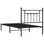 Estructura de cama con cabecero metal negro 90x190 cm de vidaXL, Camas y somieres - Ref: Foro24-353529, Precio: 74,21 €, Desc...