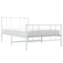 Estructura cama metal con cabecero y pie cama blanca 107x203 cm de vidaXL, Camas y somieres - Ref: Foro24-352543, Precio: 83,...