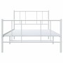 Estructura cama metal con cabecero y pie cama blanca 107x203 cm de vidaXL, Camas y somieres - Ref: Foro24-352543, Precio: 83,...