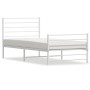 Estructura cama metal con cabecero y pie cama blanca 90x200 cm de vidaXL, Camas y somieres - Ref: Foro24-352379, Precio: 71,6...