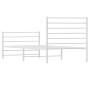 Estructura cama metal con cabecero y pie cama blanca 90x200 cm de vidaXL, Camas y somieres - Ref: Foro24-352379, Precio: 71,6...