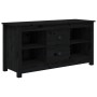 Mueble de TV de madera maciza de pino negro 103x36,5x52 cm en Muebles TV | Comprar online en Foru.es