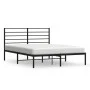 Bed frame with black metal headboard 120x200 cm by vidaXL, Beds and slatted bases - Ref: Foro24-352317, Price: 92,67 €, Disco...