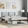 Bed frame with black metal headboard 120x200 cm by vidaXL, Beds and slatted bases - Ref: Foro24-352317, Price: 92,67 €, Disco...