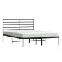 Bed frame with black metal headboard 120x200 cm by vidaXL, Beds and slatted bases - Ref: Foro24-352317, Price: 92,67 €, Disco...