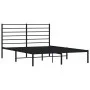 Bed frame with black metal headboard 120x200 cm by vidaXL, Beds and slatted bases - Ref: Foro24-352317, Price: 92,67 €, Disco...