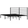 Bed frame with black metal headboard 120x200 cm by vidaXL, Beds and slatted bases - Ref: Foro24-352317, Price: 92,67 €, Disco...