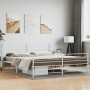 Estructura cama metal con cabecero y estribo blanco 200x200 cm de vidaXL, Camas y somieres - Ref: Foro24-352393, Precio: 125,...