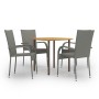 Set de muebles de comedor de jardín 5 piezas ratán PE gris en Conjuntos de jardín | Comprar online en Foru.es