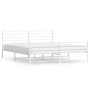 Estructura cama metal con cabecero y estribo blanco 200x200 cm de vidaXL, Camas y somieres - Ref: Foro24-352393, Precio: 125,...