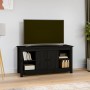 Mueble de TV de madera maciza de pino negro 103x36,5x52 cm en Muebles TV | Comprar online en Foru.es